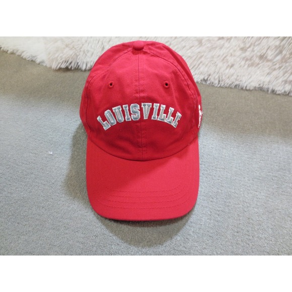Russell Athletics Louisville Adjustable Baseball Cap Red Embroidered Hat - Picture 1 of 4